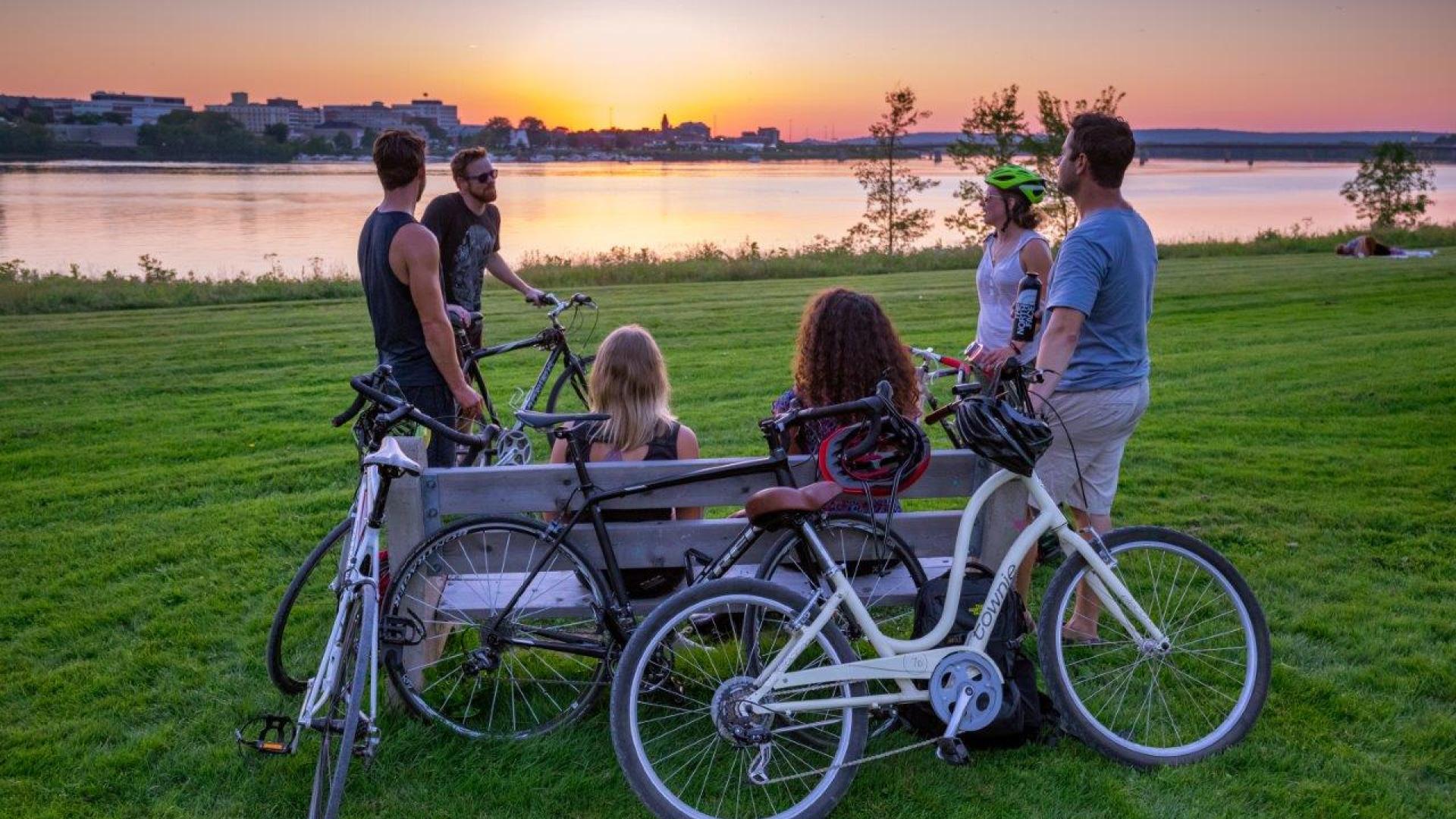 Group taking in a sunset at Carleton Park 