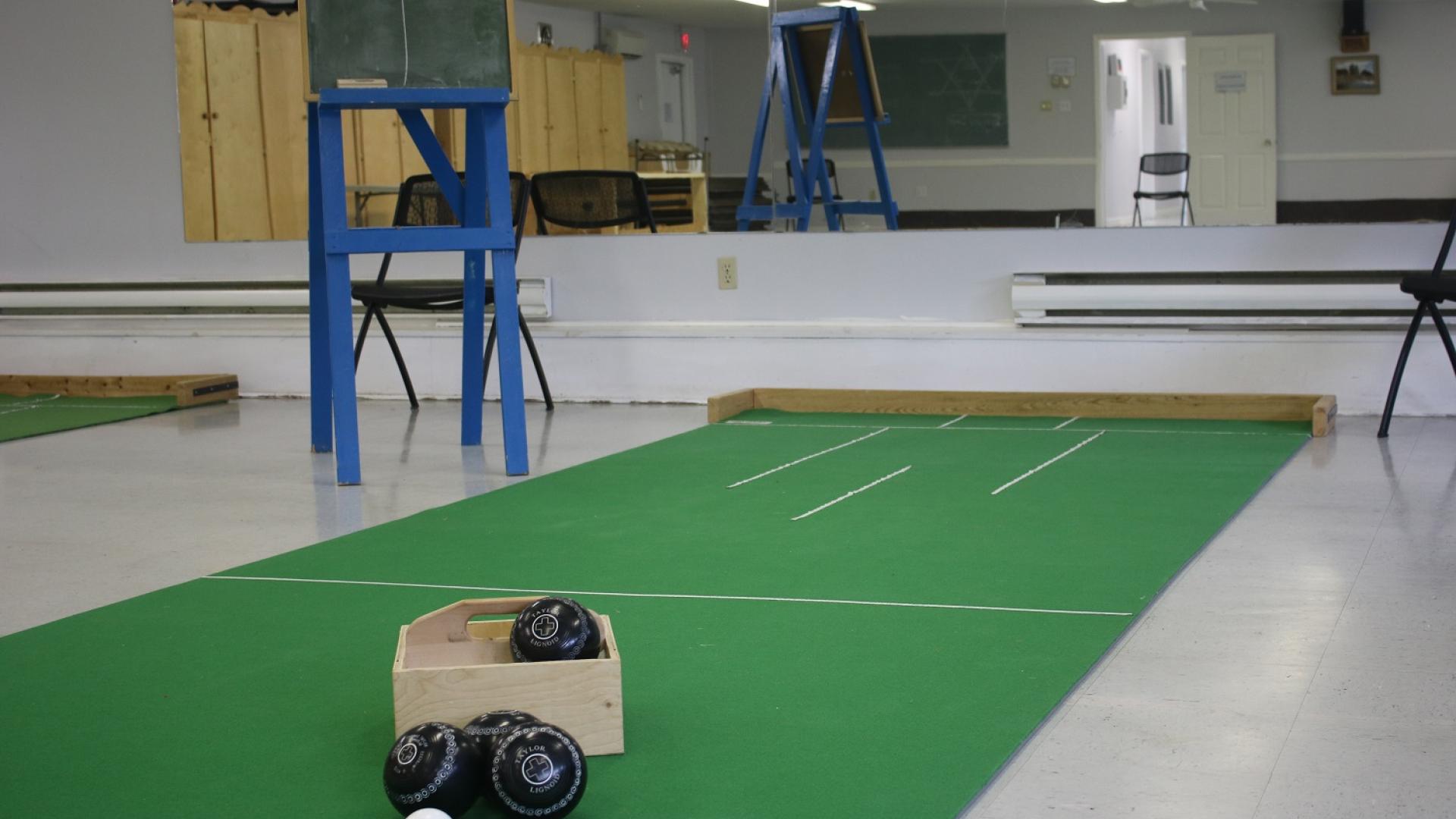 Carpet bowling at Johnston Ave Senior Center